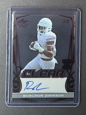 ROSCHON JOHNSON 2023 LEAF TRINITY FOOTBALL CLEAR ROOKIE ACETATE AUTO 2/3