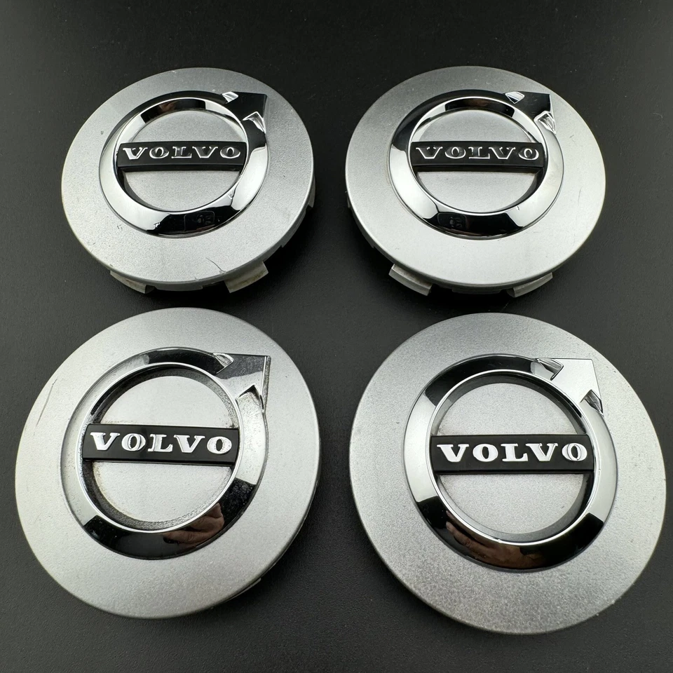 Set Of 4 VOLVO XC90 XC60 XC40 S60 S90 CENTER CAPS p/n 31471435 2012-24 SILVER - Image 2 of 4