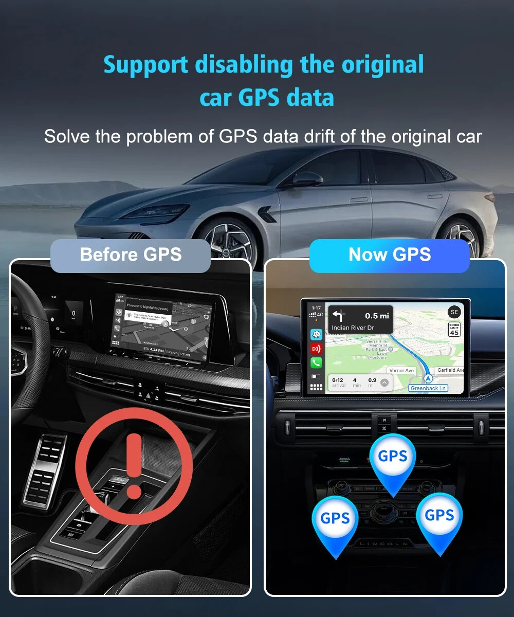 Wireless Carplay/android Auto Box 2in1, Adattatore 5.8ghz WIFI Bt5.0, Siri, GPS - Miniatura 9