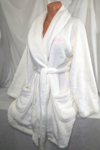 Victorias Secret ANGEL Cozy Short Robe SUPER SOFT Cream White NWT M / L - Picture 2 of 8