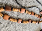 Vintage Beaded Necklace with Large Round Wooden Pendant — photo 7