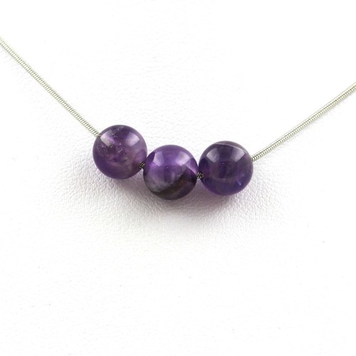 Collana a girocollo con pietre ametista screziate - Gioielli - Col