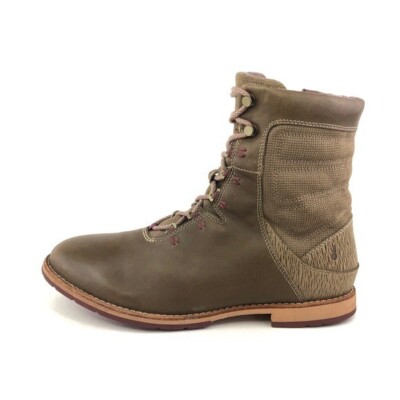 Ahnu Chenery Brown Leather Zip Ankle Boots Womens Size 9 EUR 40 Timber Wolf