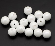 5 pc. White Candy iridescent Silicone 15mm beads Food Grade Solid color
