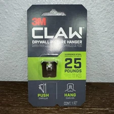 3M Claw Drywall Picture Hanger Holds 25 Lbs New & Sealed