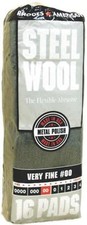 NEW HOMAX 106600-06 PACK (16) GRADE 0000 SUPER FINE PACK STEEL WOOL 0371161