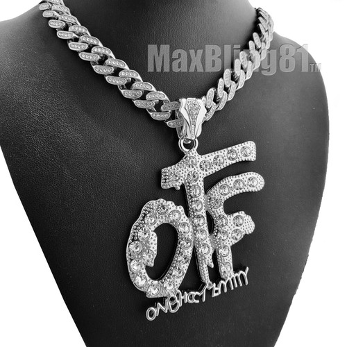 Silver PT Jumbo Only the Family OTF & 16" 18" 20" 24" Iced Cuban Chain Necklace - 第 25/25 張圖片