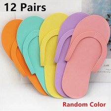 Wholesale 12 Pairs Random Color Disposable Foam Slippers Pedicure Slippper for S