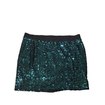 Torrid Sequin Skirt 3x Womens Plus Size Green Mini Elastic Waist Party New Years