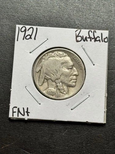 1921 P Buffalo Nickel FN Fine Better Date US 5c Type Coin (Raw19110)
