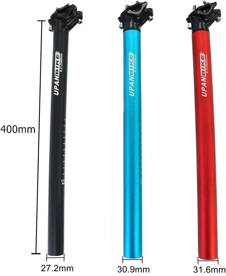 Extra Lange Aluminium Sattelstütze 400mm, 27,2mm - Erhöhung für große Fahrer - Bild 4 von 4