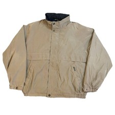 Vintage Weatherproof Canvas Jacket Coat Men’s XL Beige/Tan Full Zip Hood Pockets