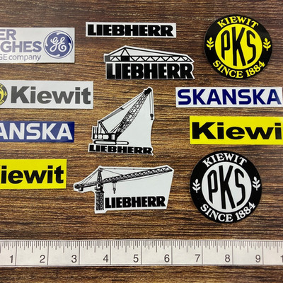 Decal Stickers PKS Kiewit LIEBHERR Skanska GE Baker Hughes Skanska Tower Cranes