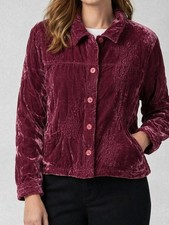 Coldwater Creek Crushed Velvet Jacket Size PM Petite Medium