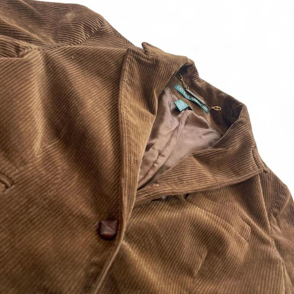 Ralph Lauren Women’s Corduroy VTG Blazer Brown Size S Wide Wale Tailored Jacket - Image 2 of 3