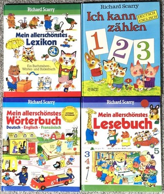 Richard Scarry - 4 Bücher - Lexikon - Wörterbuch - Lesebuch - Ich kann zählen