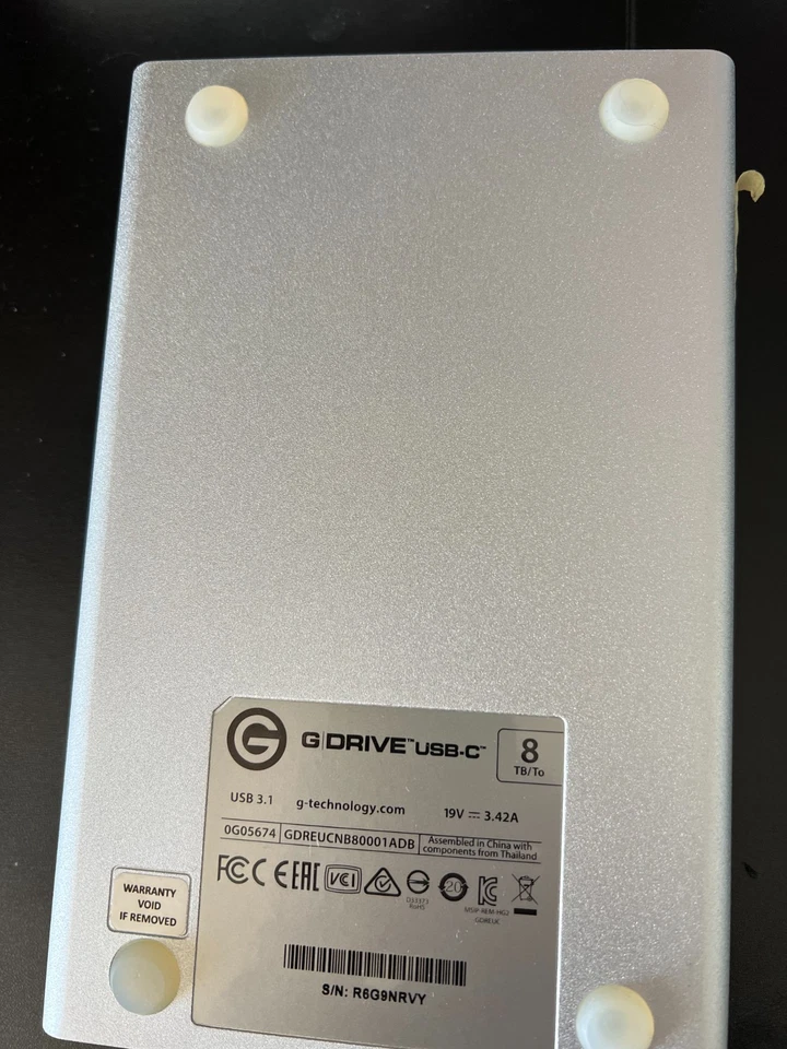 G-Technology 8TB G-DRIVE USB 3.1 Gen 1 USB-C External Hard Drive – 0G05674 - Image 2 of 4
