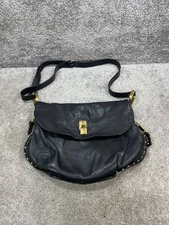 Marc Jacobs Hobo Bag Black Leather Studded Inner Zip Pocket Shoulder