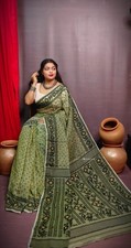 Premium Quality Soft Hand Made All over Work Cotton Silk Jamdani saree For Women