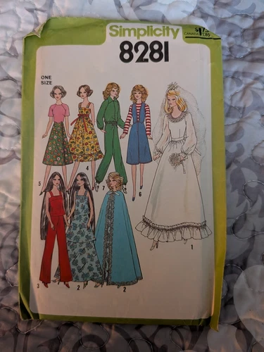 Vintage Simplicity 8281 Barbie Cher Farrah Fashion Wardrobe Sewing Pattern Uncut