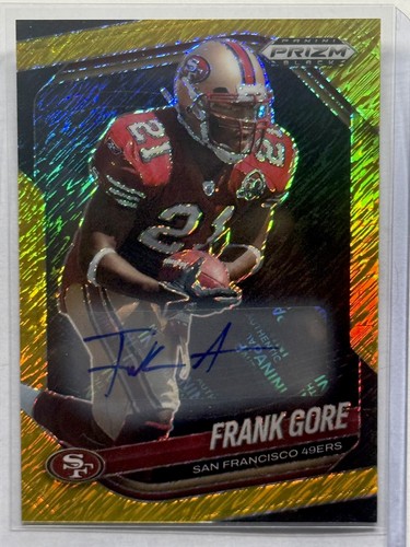 Frank Gore 2025 Panini Prizm Black Auto Gold Shimmer Prizm FOTL /10 49ers KG