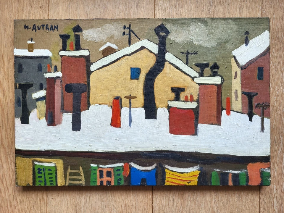 Henri AUTRAN (1926-2007). Les toits enneigés à Marseille. Beau Tableau. - Photo 2/2