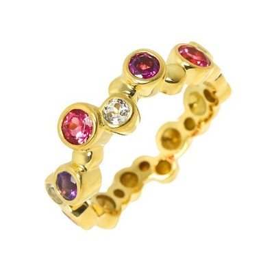 Ponte Vecchio Tourmaline Amethyst Topaz 0.85ct Ring 18K YG Size6(US) 90325082
