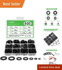 650-Pieces Nylon Flat Washer for Screws Bolts, 7 Sizes Black Plastic Washers