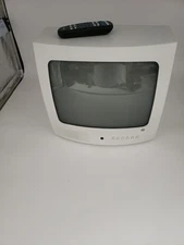 VTG GE CRT 13" White Retro Gaming Television TV w/ Remote Tested Working Es2