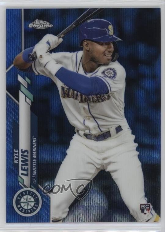 2020 Topps Chrome Blue Wave Refractor 55/75 Kyle Lewis #186 Rookie RC 13iq