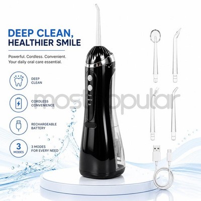 Cordless Water Flosser Dental Oral Irrigator 200ML 3 Mode Dental Teeth Cleaner