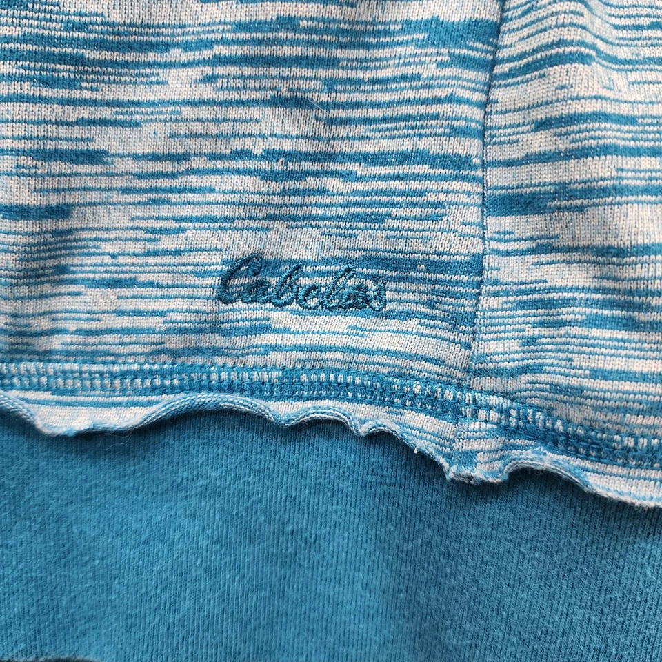 Cabela's Hoodie Womens S Blue Space Dye Button Neck Pullover Sweatshirt Pockets - Image 3 of 4