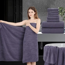 8 Piece Bath Towel Set |2 Jumbo Oversized Bath Sheet,2 Hand Towels,4 Washclot...