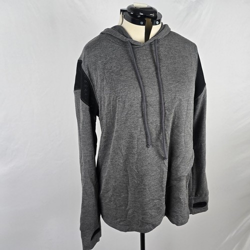 Sudadera con capucha Frumos Activewear para mujer grande gris cordones agujeros para el pulgar en capas - Imagen 14 de 14