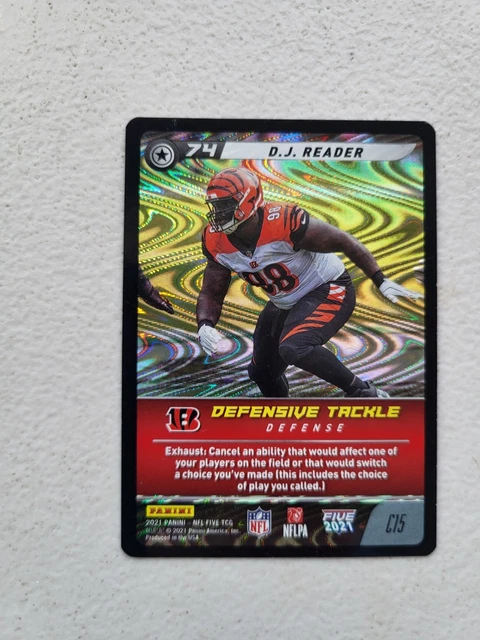 D J Reader #C15 Bengals / Lions 2021 Panini NFL Five Swirl O Rama Holo Foil NM