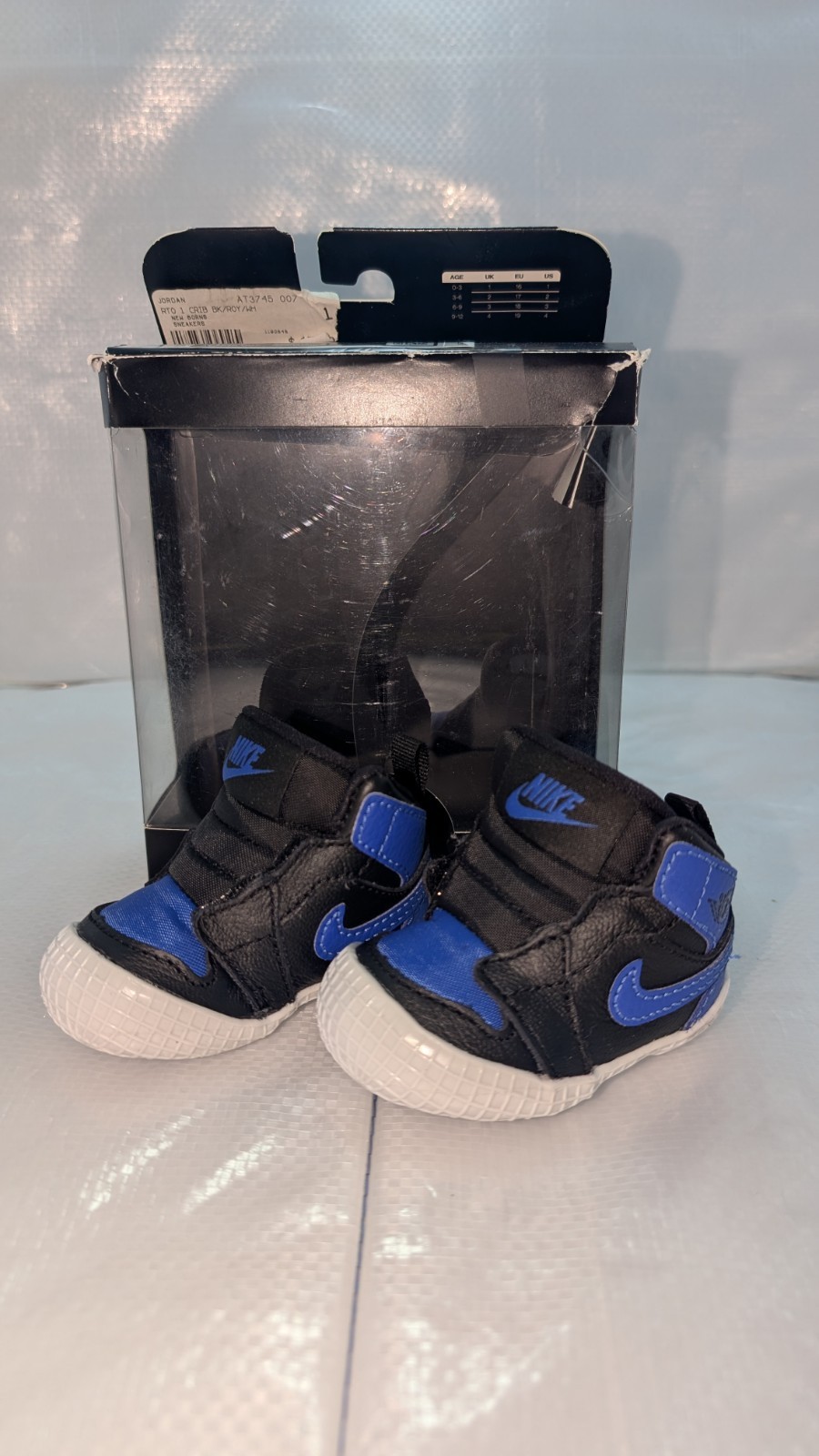PONY Jordan 1 stivaletto culla nero Varsity Royal bianco (AT3745 007)