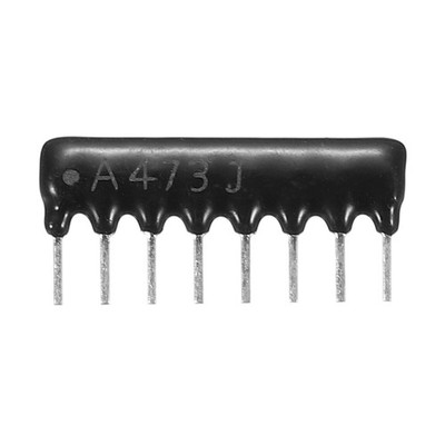 20Pack 47K Ohm Resistor Network Array, 1/8W 8P 2.54mm Bussed Type 5% Tolerance