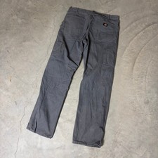 Pantalones de carpintero Dickies para hombre 38x34 gris pato lona holgados ropa de trabajo botín utilitario