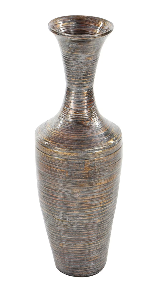 Bamboo Wood Decorative Vase Tall Floor Centerpiece Vase with Lacquer, Vase fo... - Image 4 of 4