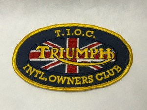 Vintage Triumph Intl. Owners Club Patch Mortorcycle