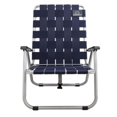 MOUNTAIN SUMMIT GEAR Low Webbed Beach Chair with Backpack Medium (M), Blue 