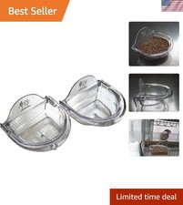 Shallow Design Bird Cage Seed Feeder Cups Set of 2 for Small Birds Care