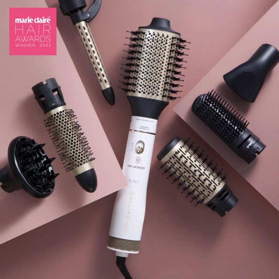 Bellissima 11863 Hot Air Styler 8 In 1 Hot Air Brush Dryer Air Wonder White&Gold - Image 2 of 4