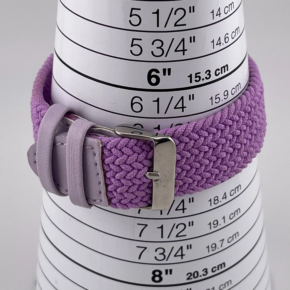 Reloj Geneva Mujer 39mm Estuche Púrpura Una Pieza Correa Nylon Cuarzo Analógico Foto 4 de 4