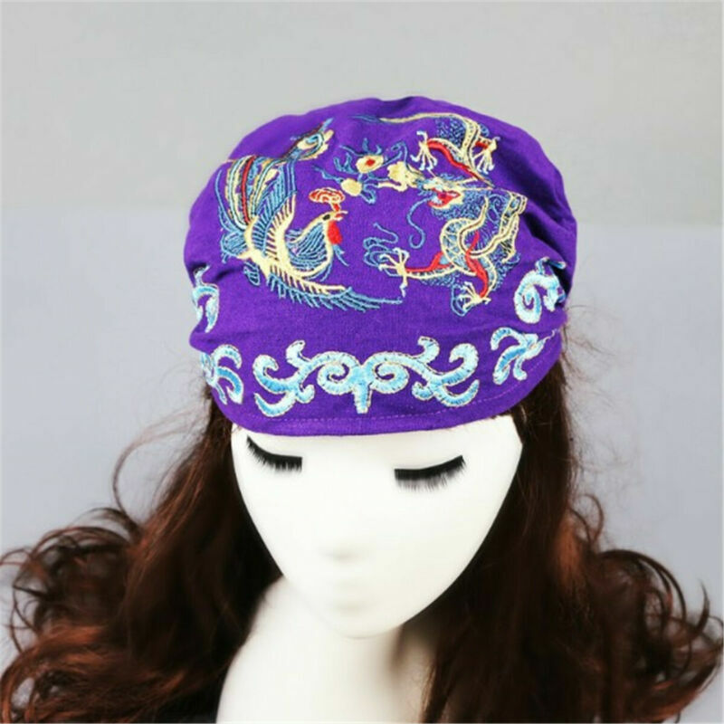 New Ethnic Mexican Style Women Turban Cap Vintage Paisley Floral Embroidery Bandana Acquista In Modo Economico - Spedizione Gratuita, Recensioni Reali Con Foto - Foto 9
