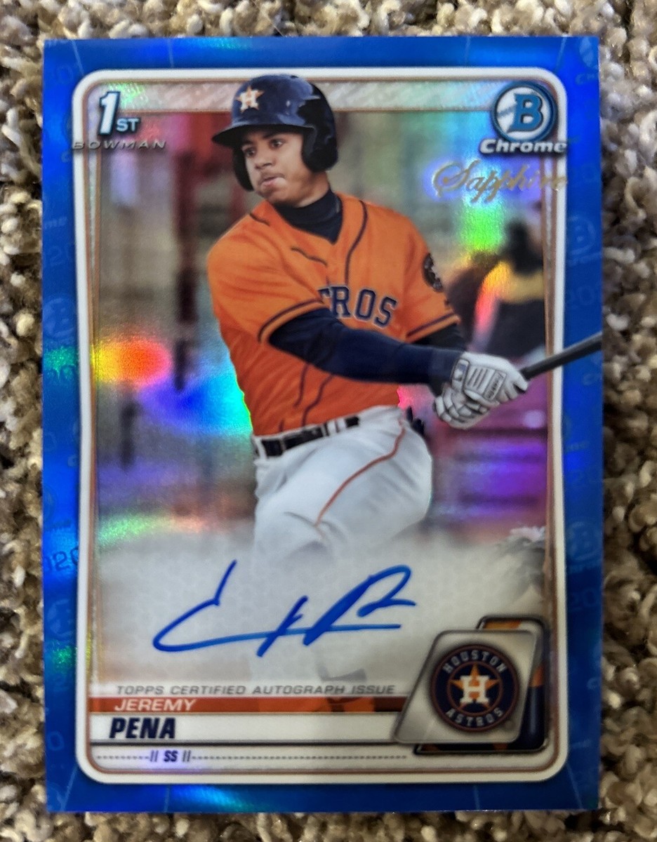 2020 Bowman Chrome Sapphire Jeremy Peña RC On Card Auto GEM