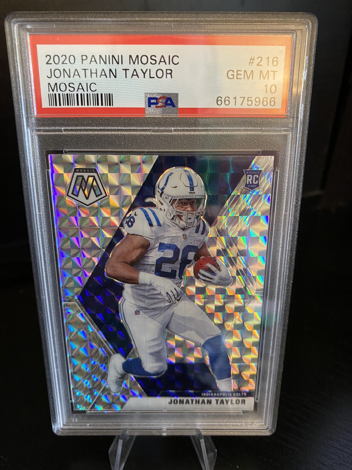 2020 Panini Mosaic Jonathan Taylor #216 Silver Prizm Rookie RC PSA 10 GEM MINT