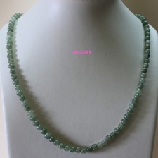 Gemstone 100 Natural Type A Jade Untreated Oily Green Jadeite Necklace 21" 02