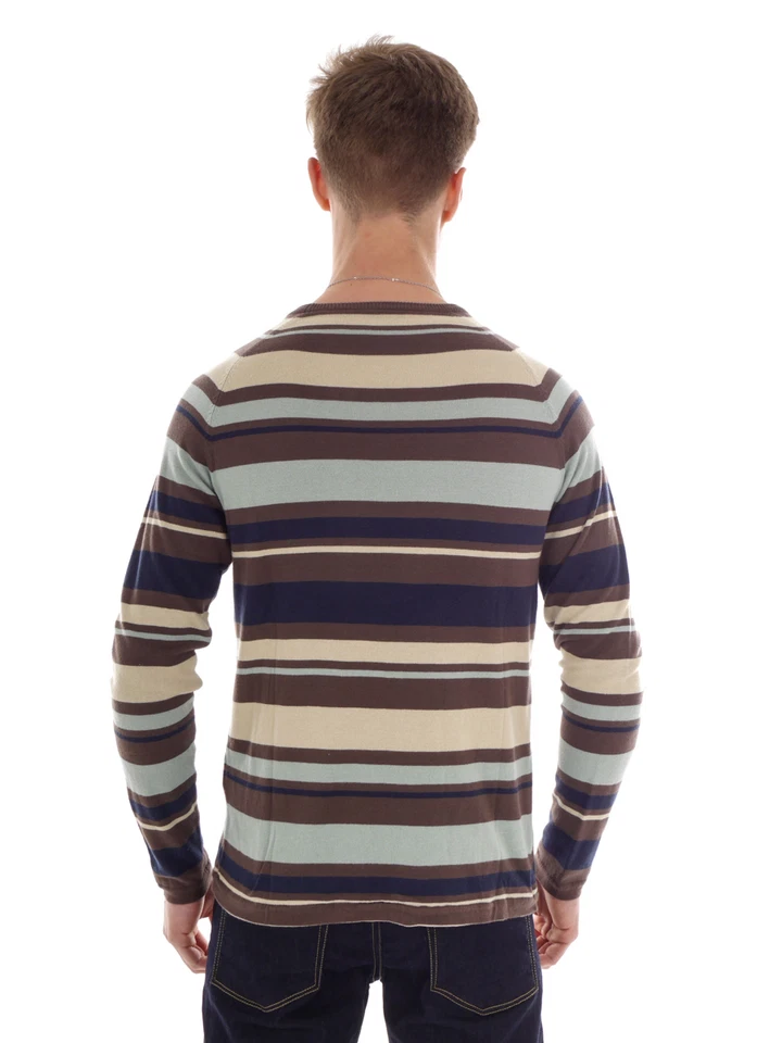 Volcom Pullover Oberteil Freizeitpulli braun Turnin' Streifen Rundhals - Bild 2 von 2