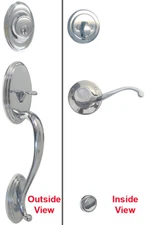House Guard Polished Chrome Finish Front Door Handleset Entry Lever Locks Handle